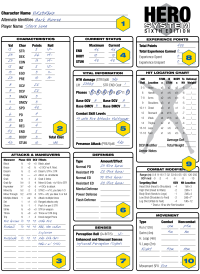 Front of character sheet